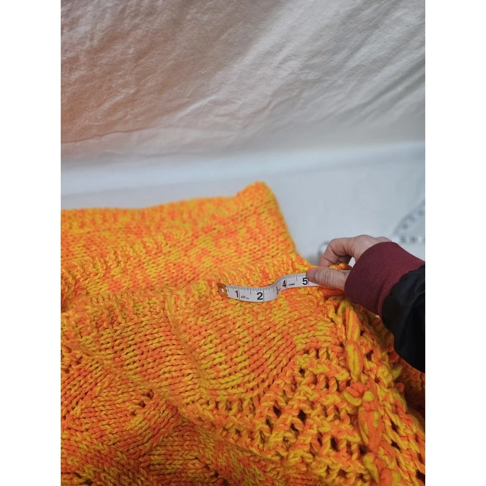 Vintage Large Colorful Crocheted Afghan Blanket Throw 65x29 Handwoven Grannycore